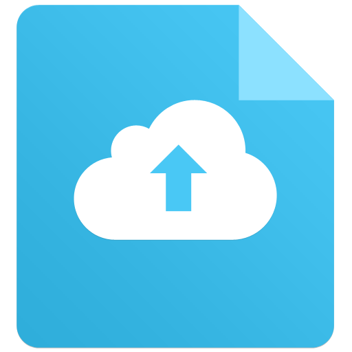 A file with a cloud and an up arrow